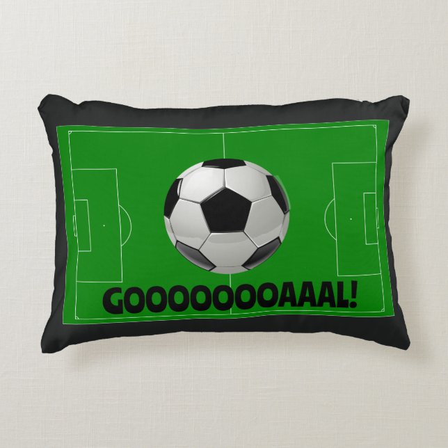 Fun Soccer Ball and Pitch GOAL! (Football) Sports Accent Pillow (Front)