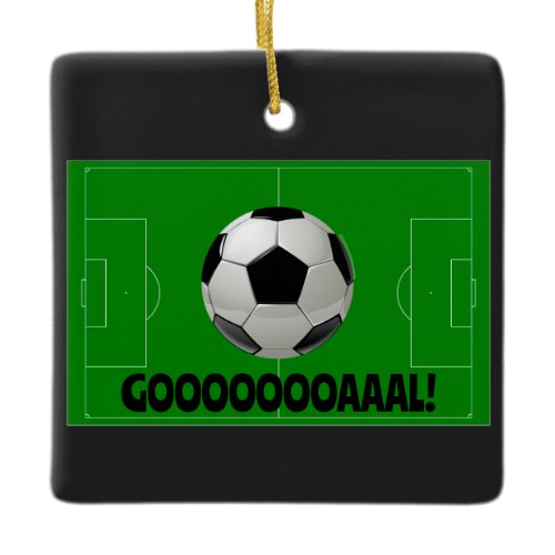 Fun Soccer Ball and Pitch GOAL! (Football) Sports  Ceramic Ornament
