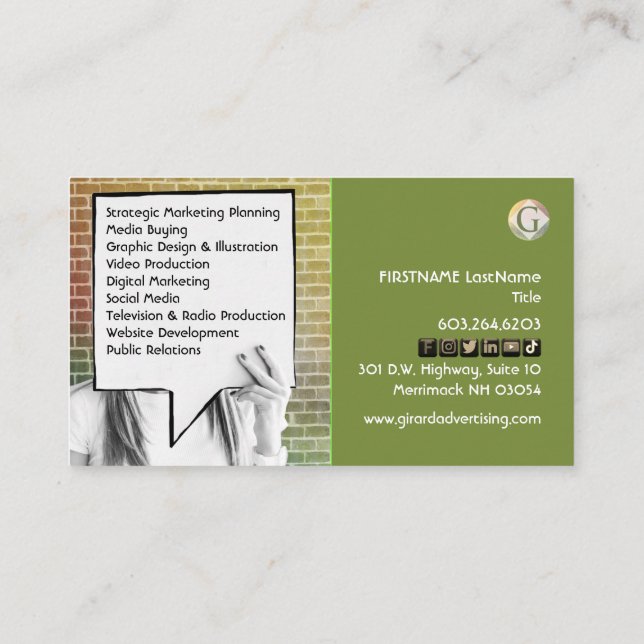 Fun Social Media Marketing Business Card (Back)