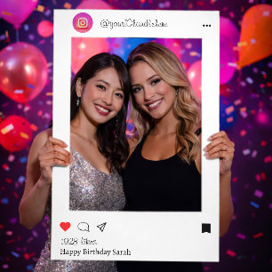 Fun Social Media Post Customizable Photo & Handle Selfie Frame