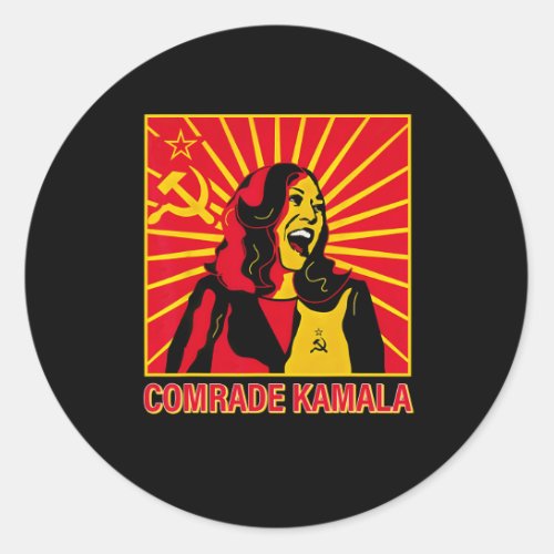 Fun Socialist Comrade Kamala Commie La Harris 2024 Classic Round Sticker