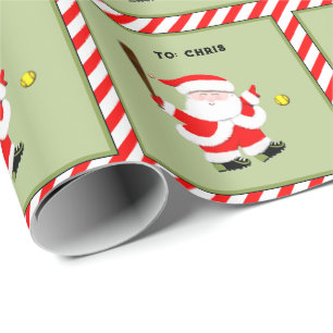 Fun Softball Holiday Gift Wrapping Paper