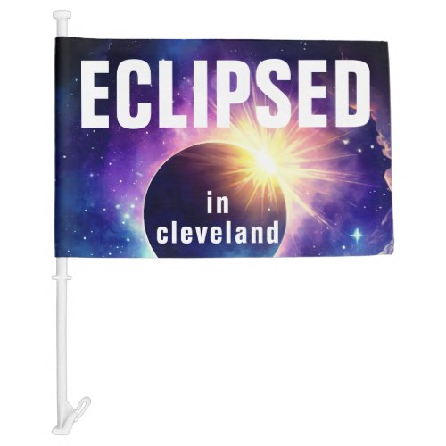 Fun Solar Eclipse and Purple Cosmic Sky Your Town Car Flag