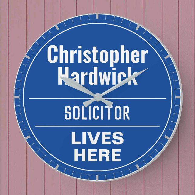 Fun Solicitor Wall Plaque Style Large Clock (Creator Uploaded)