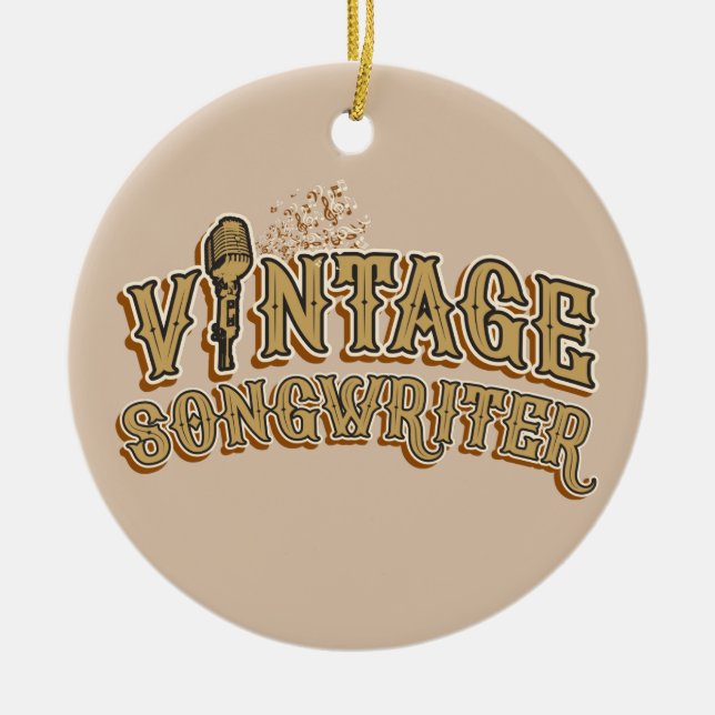 Fun Songwriter Lyricist Novelty Typography Ceramic Ornament (Front)