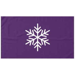 Fun Sophisticated Nordic Snowflake On Deep Purple Tablecloth