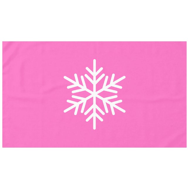 Fun Sophisticated Nordic Snowflake On Pretty Pink Tablecloth (Front (Horizontal))