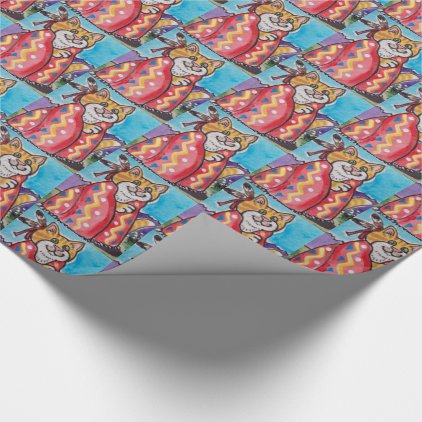 Fun Southwest Indian Kitty Cat Red Wrapping Paper