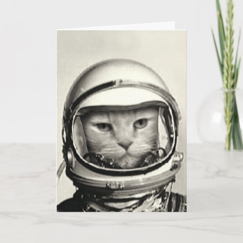 Fun Space Cat Birthday Card