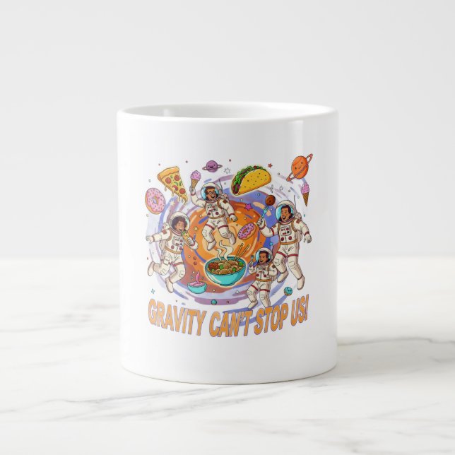 Fun Space Food Adventure Design | Cosmic Food Giant Coffee Mug (Front)