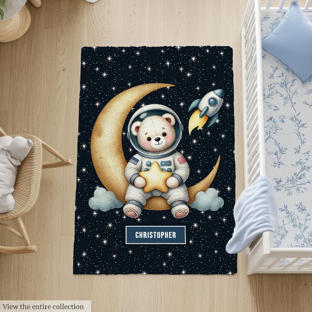 Fun Space Teddy Bear Astronaut Rug for Playroom (Fun Space Teddy Bear Astronaut Rug for Playroom)