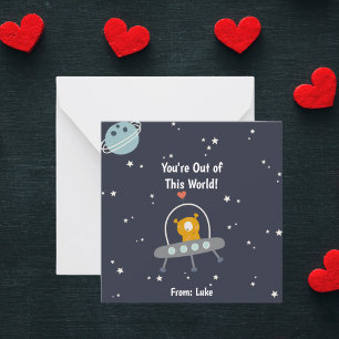 Fun Space Valentine's Day Cards for Classroom