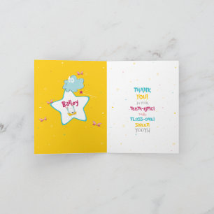 Fun Sparkly Funny Tooth Fairy Thank You Card