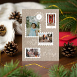 Fun Special Delivery Postage Stamps Photo Collage Holiday Card<br><div class="desc">Send a special delivery to your family and friends this holiday season with our fun special delivery postage stamps photo collage holiday card. The design features a faux brown kraft texture design to resemble a wrapped parcel delivery. Fun collage with 4 photos to display your special family memories with stamps...</div>