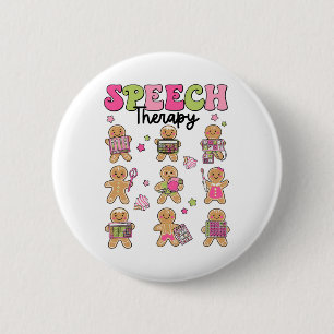 Fun Speech Therapy Gingerbread Cookies Slp Christm Button