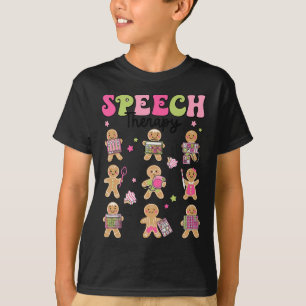 Fun Speech Therapy Gingerbread Cookies SLP Christm T-Shirt
