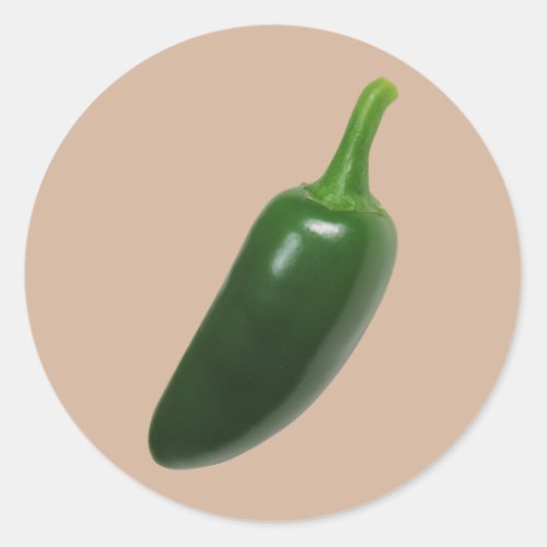 Fun  Spicy Jalapeno Pepper Classic Round Sticker