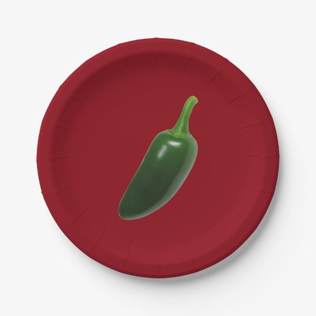 Fun & Spicy Jalapeno Pepper Paper Plates (Front)