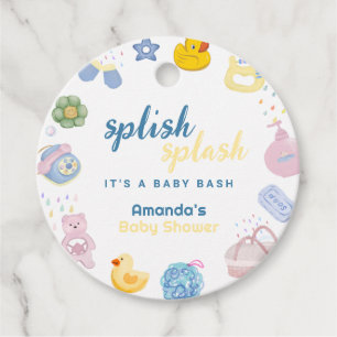 Fun Splish Splash Rubber Duck Bath Baby Shower Favor Tags