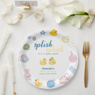Fun Splish Splash Rubber Duck Bath Baby Shower  Paper Plates