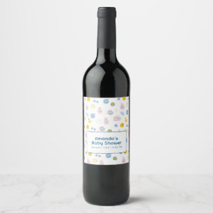 Fun Splish Splash Rubber Duck Bath Baby Shower Wine Label