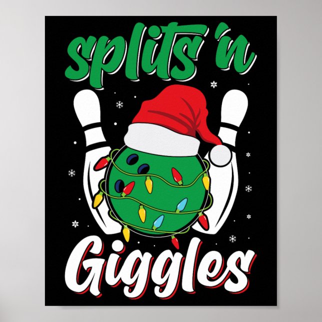 Fun Splits n Giggles Bowling Player Christmas Bowl Poster (Front)