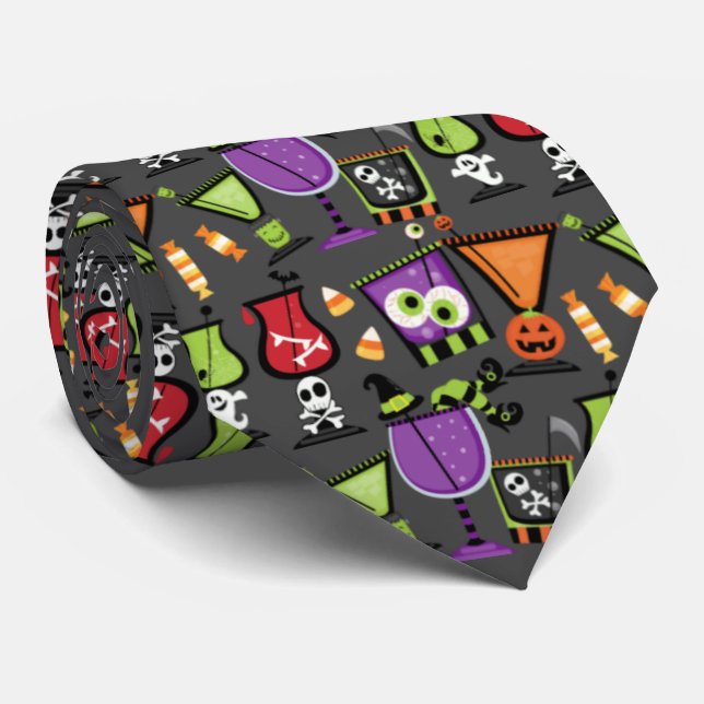 Fun Spooky Cocktails Tie (Rolled)