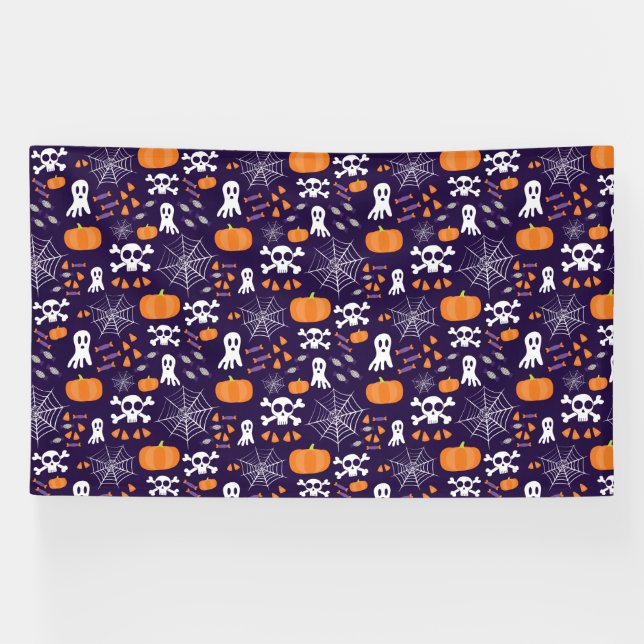 Fun Spooky Halloween Characters Banner (Horizontal)