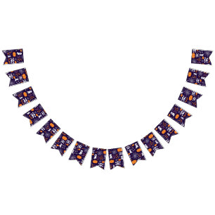 Fun Spooky Halloween Characters Bunting Flags