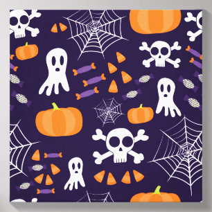 Fun Spooky Halloween Characters Canvas Photo Tile