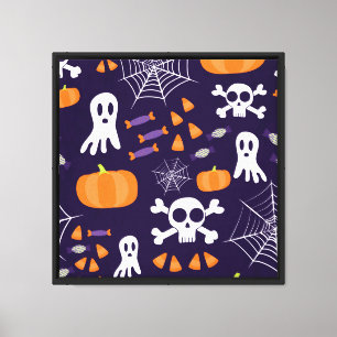 Fun Spooky Halloween Characters Canvas Print