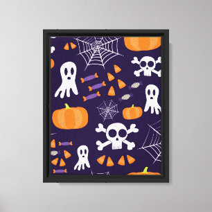 Fun Spooky Halloween Characters Canvas Print