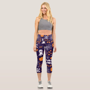 Fun Spooky Halloween Characters Capri Leggings