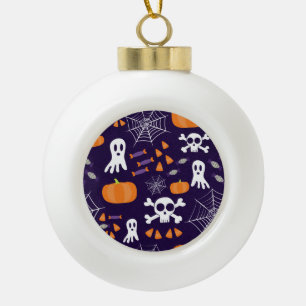 Fun Spooky Halloween Characters Ceramic Ball Christmas Ornament