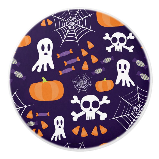 Fun Spooky Halloween Characters Ceramic Knob (Front)