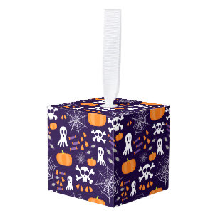 Fun Spooky Halloween Characters Cube Ornament