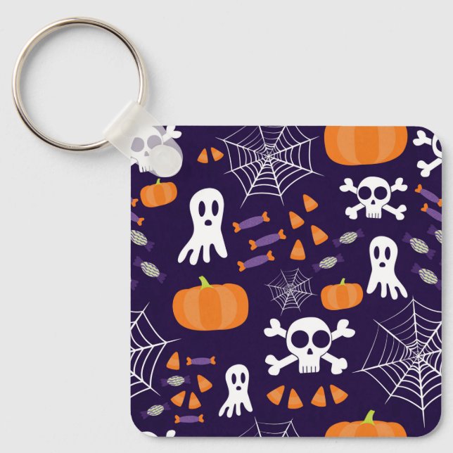 Fun Spooky Halloween Characters Keychain (Front)