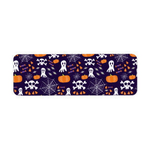 Fun Spooky Halloween Characters Label