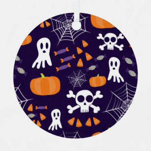 Fun Spooky Halloween Characters Metal Ornament