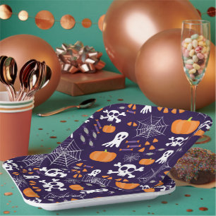 Fun Spooky Halloween Characters Paper Plates
