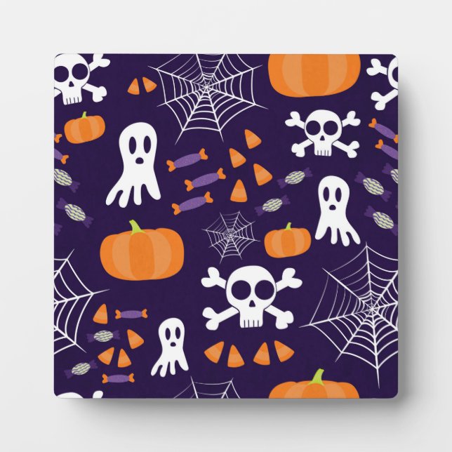 Fun Spooky Halloween Characters Plaque (Front)