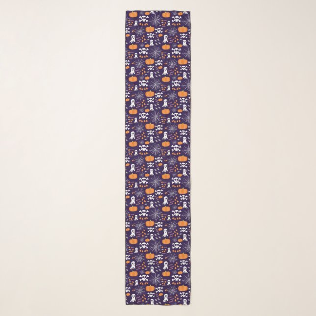 Fun Spooky Halloween Characters Scarf (Front)