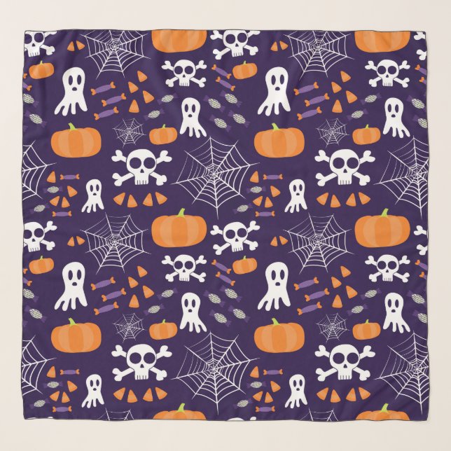 Fun Spooky Halloween Characters Scarf (Front)