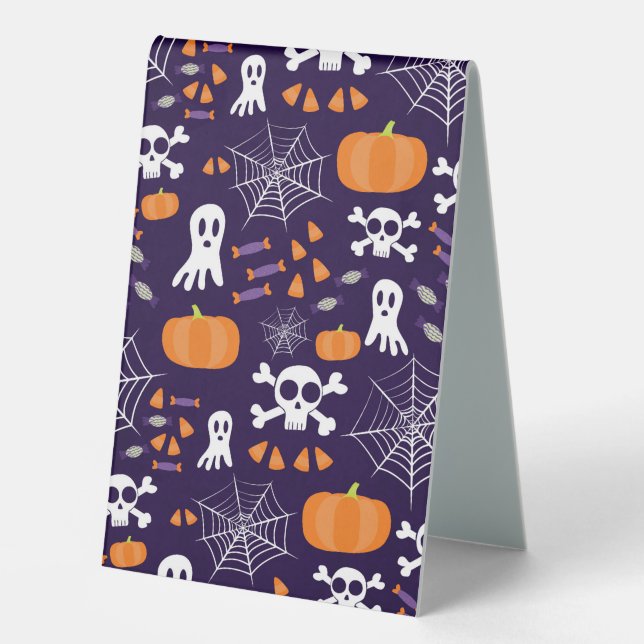 Fun Spooky Halloween Characters Table Tent (Front)