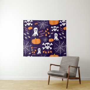 Fun Spooky Halloween Characters Tapestry