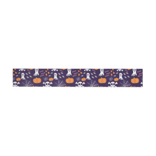 Fun Spooky Halloween Characters Wrap Around Label