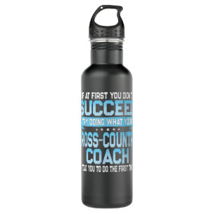 Fun Sport Coach Gift Funny Cross-Country Saying Stainless Steel Water Bottle