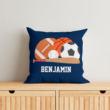 Fun Sport Fan Personalized Throw Pillow by heartlocked at Zazzle
