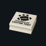Fun Sports Football & Stars Custom Text Rubber Stamp<br><div class="desc">Fun Football Sports Theme with Stars & Custom personalized text! For football lovers,  future athletes. Fun sports design in red black and tan brown Baby Shower Theme - rubber stamp!

 ~ Check my shop to see the entire suite for this design!</div>