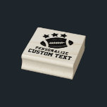 Fun Sports Football & Stars Custom Text Rubber Stamp<br><div class="desc">Fun Football Sports Theme with Stars & Custom personalized text! For football lovers,  future athletes. Fun sports design in red black and tan brown Baby Shower Theme - rubber stamp!

 ~ Check my shop to see the entire suite for this design!</div>